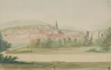 Gottlob Friedrich Thormeyer, View of a Town in Saxony, Watercolour over pencil