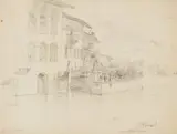 Eugen Napoleon Neureuther, Riva on Lake Garda, Pencil