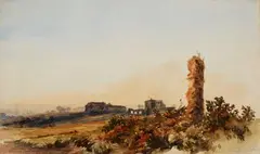 Albert Berg, On Aventine Hill, Watercolour