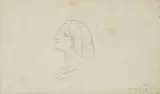 Moritz von Schwind, Study of a Female Head facing Left
