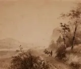 Andreas Schelfhout, A Southern Landscape with Donkeys