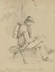 Peter von Hess, Artist Drawing, Pencil