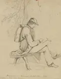 Peter von Hess, Artist Drawing, Pencil
