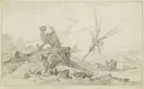 Friedrich Preller the Elder, "Mütter" - an Oriental Landscape, Pen and grey ink
