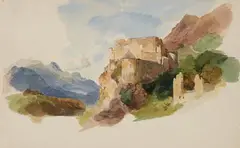 Woldemar Rau, The Ruins of Kastelbell in Vinschgau, Watercolour on laid paper