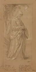 Julius Hübner, Laura, Pencil, heightened with white