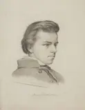 Theodor Pixis, Portrait of the Artist G. Seltenhorn, Pencil on paper