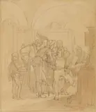 Julius Hamel, Franz von Sickingen and Ulrich Hutten Conversing, Pencil