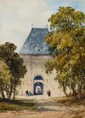 William Callow, View of a Castle Gate, Watercolour