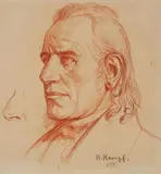 Arthur Kampf, Portrait of a Man, Red chalk on laid paper