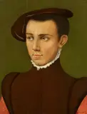 Young Man in a Brown Beret before a Dark Background by Netherlandish School of the 16th century, Oil on panel, sold May 2016