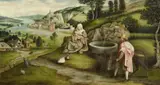 Jan Matsys, Rest on the Flight into Egypt, Oil on panel (parquetted)