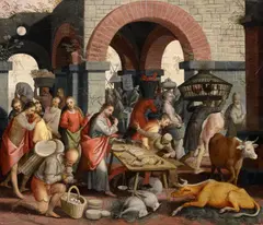 Pieter Aertsen, Christ Driving the Merchants from the Temple, Oil on panel