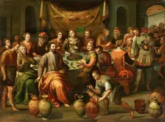 Flemish School circa 1600, The Marriage at Cana, Oil on panel