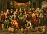 Flemish School circa 1600, The Marriage at Cana, Oil on panel