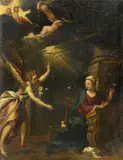 The Annunciation by called Scarsellino Ippolito Scarsella, Oil on canvas (relined), offered May 2016