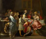 The Banquet by circle of Pier Francesco Mazzuchelli (il Morazzone), Oil on canvas (relined), offered May 2016