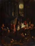 Leandro dal Ponte, called Leandro Bassano, attributed to, The Adoration of the Shepherds, Oil on panel