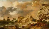 Gillis Clasz. de Hondecoeter, Landscape with a Farmhouse, Oil on panel