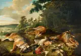 Wooded Landscape with a Game Still Life by Jan Brueghel the Younger Lucas van Uden, Oil on panel, offered May 2016