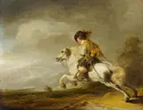 Pieter Wouwerman, Rider in a Landscape, Oil on panel