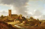 Jan Vermeer van Haarlem the Elder, Village Scene with Well, Oil on panel