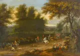Adam Frans van der Meulen, Landscape with a Busy Street