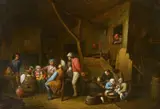 Victor Mahu, Peasants in a Tavern, Oil on canvas (relined)