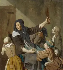 Jan Josef Horemans the Elder, The Lesson, Oil on panel