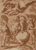 attributed to Federico Zuccari, The Conversion of Saint Paul, Pen and brown ink mounted in a mat
