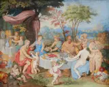 Feast of the Gods by Flemish School of the 17th century, Gouache on paper, mounted on panel, sold May 2016