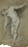 attributed to Gerard Seghers, Saint Sebastian, Black chalk highlighted with white on tinted paper