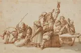 A Bamboccianti Scene by Netherlandish School of the 17th century, Pen and brown ink, offered May 2016