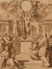 Jan Goeree, Design for a Frontispiece, Pen and brown ink