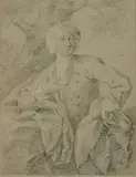 Portrait of a Young Man by French School of the 18th century, Black chalk highlighted with white on tinted paper (trimmed watermark), offered May 2016