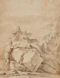 Joseph Vernet, Three Men Conversing by a Rock