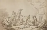 Children Playing by called Ganif Clermont Jean Francois, Brush, pen and grey ink, offered May 2016