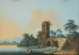 Landscape with a Couple Fishing Landscape with a Shepherd Couple by German or Swiss School 2nd half 18th century, Gouache on paper. Each, sold May 2016