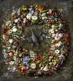 Ernst Sager, Floral Wreath with Strelitzia Flowers and the Prussian Eagle, Oil on canvas Signed and dated lower right: E. Sager fecit