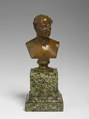 Christian Daniel Rauch, A cast iron portrait bust of Frederick William IV, Screw-mounted to a marble base. H
