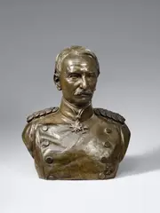Otto Geyer, Porträtbüste des Generals Constantin von Alvensleben, bronze Rückseitig bezeichnet: Constantin von Alvensleben. Fideikommission. Otto Geyer Höhe
