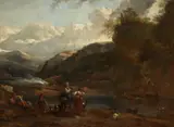 copy after Nicolaes Berchem, Landscape with Figures, Oil on canvas