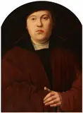 attributed to Bartholomäus Bruyn the Younger, Portrait of a Man, Oil on panel (parquetted)