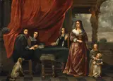 attributed to Gonzales Coques, The Notarisation, Oil on canvas (relined)