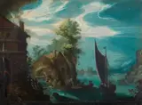 Flemish School 1st half 17th century, Landscape with a Mill by a River, Oil on panel