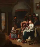 A Tavern Scene by Flemish School 17th century, Oil on panel (parquetted), offered Mar 2016