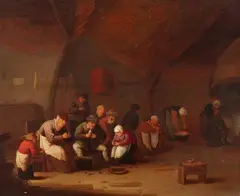 Bartholomeus Molenaer, Peasants Eating Mussels, Oil on panel