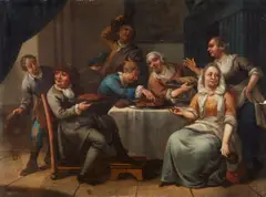 The Feast by Netherlandish School 18th century, Oil on panel, sold Mar 2016