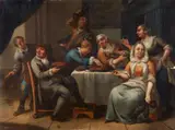 Netherlandish School 18th century, The Feast, Oil on panel