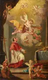 The Vision of Saint Charles Borromeo by North Italian School, 18th century, Oil on canvas (relined), sold Mar 2016